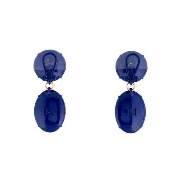 CAROLINA HERRERA | Faceted Crystal Drop Earrings navy Blue - Picture 4 of 7